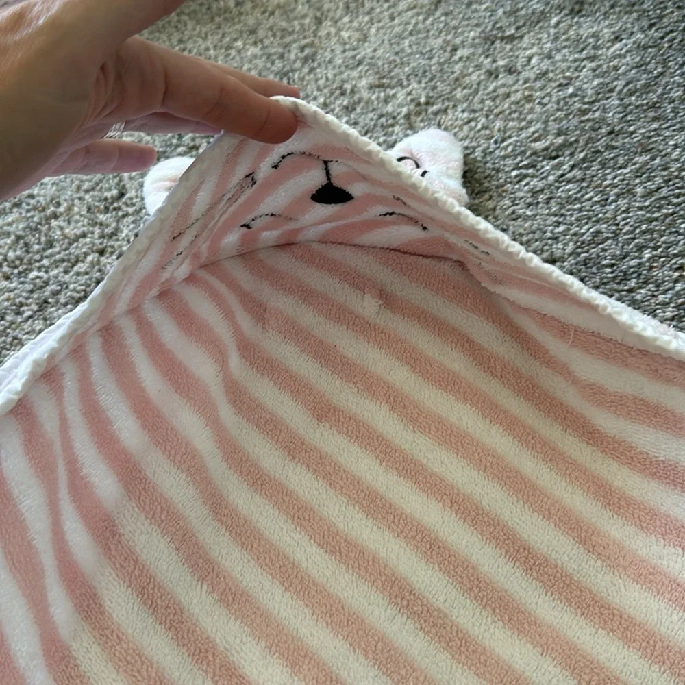 Nordstrom Bunny Striped Hooded Bath Towel